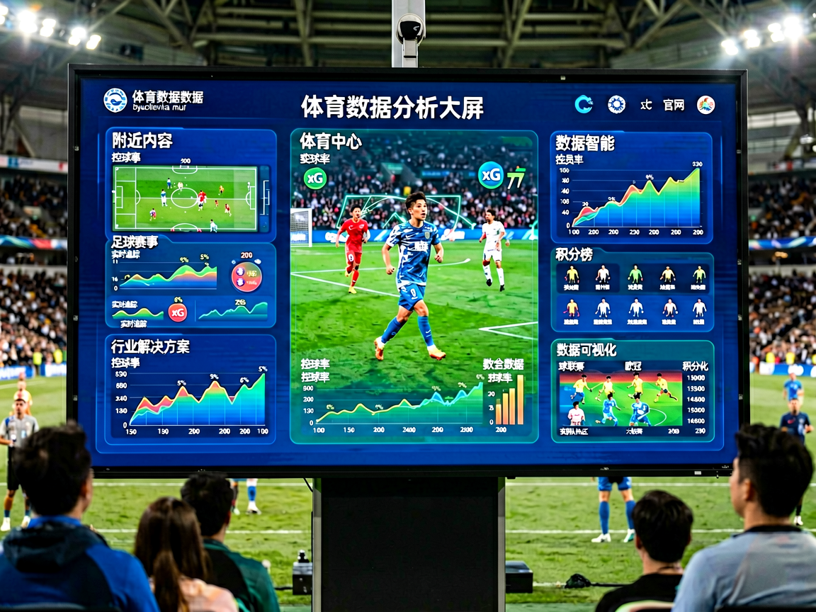 体育数据分析大屏，实时显示比赛数据和统计图表
